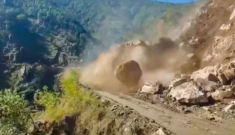 rock fell on car